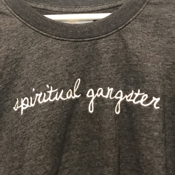 Spiritual Gangster Logo Dark Gray Crop Sweatshirt - Picture 5 of 12